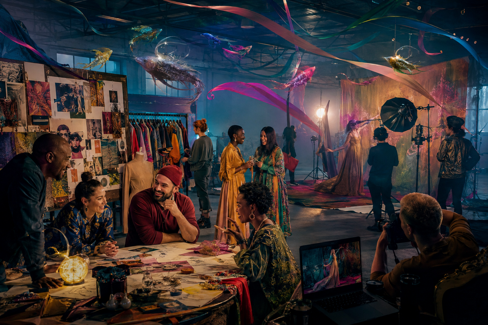 Costume and art department studio during a Tunnel TV production